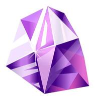 Purple gemstone with light reflections creating a sparkling effect, ideal for representing concepts related to luxury, value, and precious stones vector