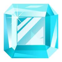 Light blue gemstone radiating with reflections and sparkles, exuding a luxurious and elegant vibe, ideal for enhancing jewelry designs or decorative accents vector