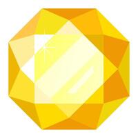 Light reflecting within facets of a yellow gemstone, creating sparkling highlights and a sense of luxury, perfect for jewelry or luxury product designs vector