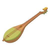 Qanbus is a lute that originated in Yemen and spread throughout the Arabian Peninsula. Traditional stringed musical instrument of Oman. illustration of qanbus in flat style. vector