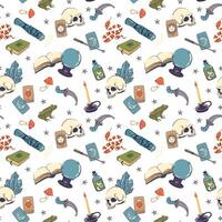 Pattern of mystical objects and creatures vector