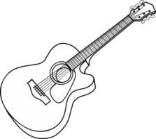 Line acoustic guitar isolated vector