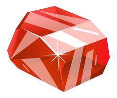 Red gemstone with facets reflecting light, creating a sparkling effec background, perfect for jewelry or luxury designs vector