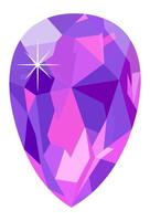 Sparkling purple gemstone reflecting light with stunning triangular facets, creating a captivating display of vibrant colors and brilliant radiance, exuding elegance and luxury vector