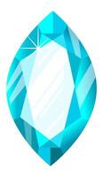 Large marquise cut light blue gemstone reflecting brilliant light, showcasing its stunning clarity and elegance, ideal for enhancing jewelry or decorative displays against a white background vector