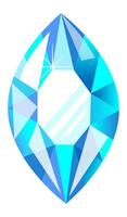 Large marquise cut gemstone shines brightly, its facets catching the light and creating a dazzling display of brilliance on a clean white background vector