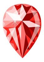 Red gemstone with facets reflecting light, creating a sparkling effect, isolated on a white background, perfect for jewelry or luxury vector
