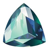 Trillion cut gemstone with light reflection, creating a mesmerizing display of brilliance and color, ideal for jewelry design or gemological purposes vector