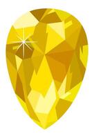 Bright yellow teardrop shaped gemstone shining with light reflections, created with a low poly design, adding a touch of modern artistry to this precious gem illustration vector