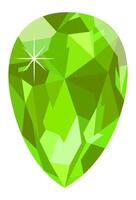 Light green gemstone sparkling with brilliant highlights, reflecting light against a clean white background, creating an ideal element for luxurious jewelry and high end designs vector