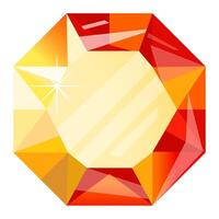 Red and yellow gemstone shining with light reflections, creating a luxurious and elegant image, perfect for jewelry or luxury related projects vector
