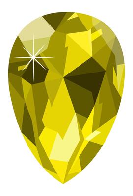 Low poly yellow gemstone is shining bright with light reflections on a clean white background, perfect for luxury, jewelry, and elegance related designs
