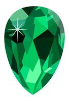 Low poly pear shaped emerald gemstone with a sparkling highlight reflecting light, creating a luxurious and elegant feel, perfect for jewelry design or other creative projects vector