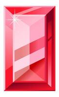 Red gemstone with light reflection, sparkling and shining, creating a luxurious and elegant feel, perfect for jewelry or decorative purposes vector