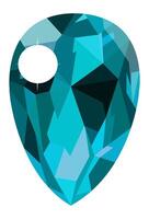 Large teardrop shaped gemstone featuring light and dark blue hues, showcasing a hole for setting, perfect for crafting unique and eye catching jewelry pieces vector
