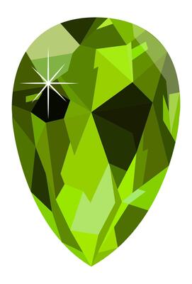 Light green gemstone reflecting brilliance and sparkling with elegance, featuring a low poly design that enhances its beauty and creates a striking visual effect on a clean white background