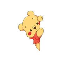 CUTE POOH IS PEEKING vector