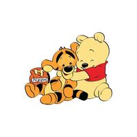 Best Friend pooh and Tiger vector