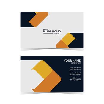 blank business card design template with simple abstract geometric art vector