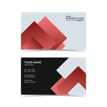 blank business card design template with gradient red rectangle art vector