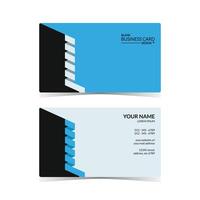 blank business card design template with blue, black and white color combination vector