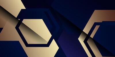Abstract dark blue background. Brown hexagon patterned banner background design with simple and trendy shadows. EPS10. vector