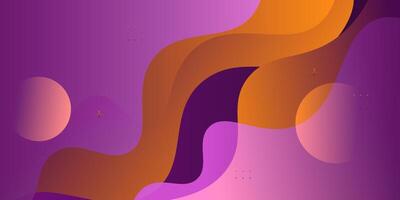 Colorful liquid shapes on an orange and purple gradient liquid background. Liquid and wave pattern style background. Eps10 vector