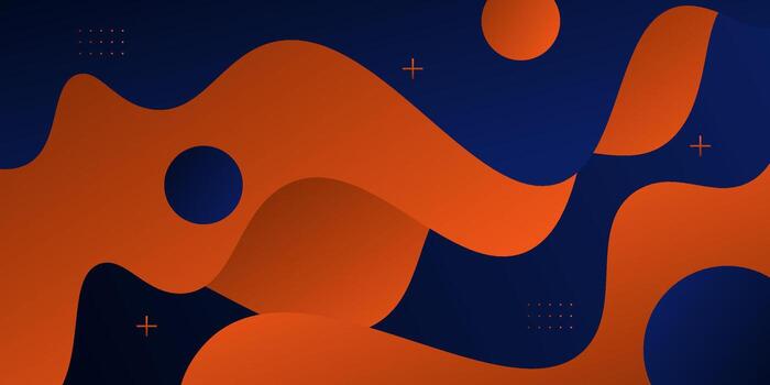Blue and orange geometric business banner design. Creative banner design with wave and circle shapes as templates. Simple horizontal banner design. EPS10. vector