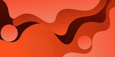 Orange dynamic abstract background with simple wave design. Creative gradient background. Smart business design 3D cover. Eps10 vector