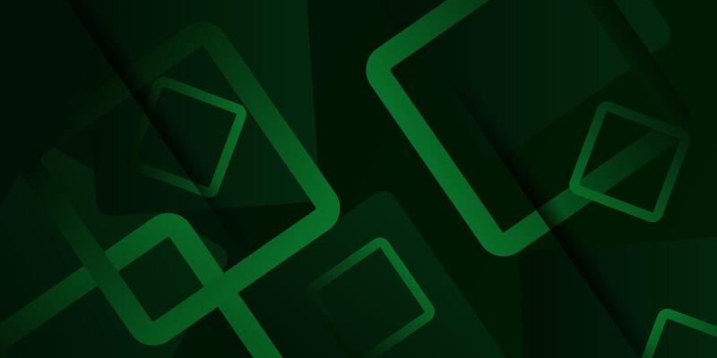 Abstract overlapping square line paper cut background. Green dynamic pattern color design. eps10