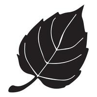 Black and white leaf illustration with simple icon design vector