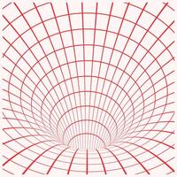Abstract Red Grid Vortex Digital Art Illustration vector