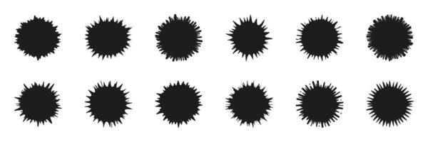 Abstract Black Ink Splatter Shapes Set. Creative Design Elements For Artistic Projects Collection. Isolated Illustration vector