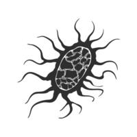 Bacterium Silhouette Illustration. Microorganism Structure And Biology Concept Isolated Illustration vector