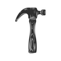 Hammer Tool Silhouette Illustration. Symbol Of Construction And Carpentry. Isolated Illustration vector