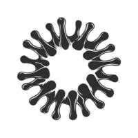 Abstract Circular Splash Design Silhouette Illustration. Creative Artistic Expression And Modern Aesthetic Isolated Illustration vector