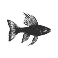 Fish Silhouette Illustration. Marine Life And Aquatic Nature Theme Isolated Illustration vector