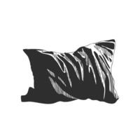Crumpled Pillow Silhouette Illustration. Sleep Comfort And Rest Concept Isolated Illustration vector