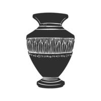 Ancient Greek Vase Silhouette Illustration. Cultural Heritage And Artistic Design Isolated Illustration vector