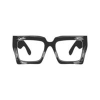 Retro Square Glasses Silhouette Illustration. Vintage Eyewear Fashion And Style Concept. Isolated Illustration vector