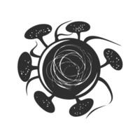 Virus Structure Silhouette Illustration. Abstract Microbiology And Pathogen Concept Isolated Illustration vector
