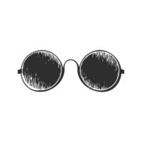 Round Sunglasses Silhouette Illustration. Retro Fashion Accessory Design Isolated Illustration vector