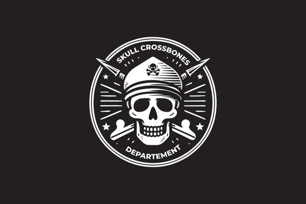 Retro Skull and Crossbones Emblem
