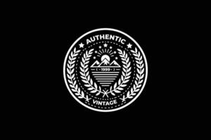 Classic Laurel Wreath Emblem Authentic vector