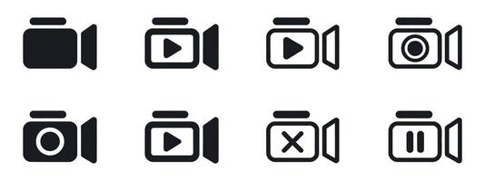Collection of and media player icons in various states vector