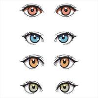 Hand Drawn Anime Eyes Collection vector