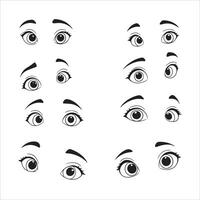 Cute Cartoon Eye Styles Collection vector