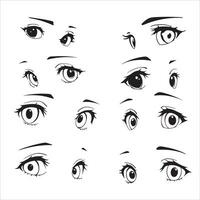 Big Cartoon Eyes Set vector