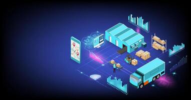Logistics and supply chain management illustration vector
