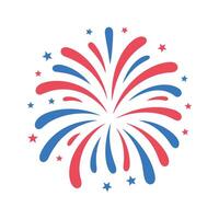 Patriotic Fireworks Design with Red and Blue Colors vector